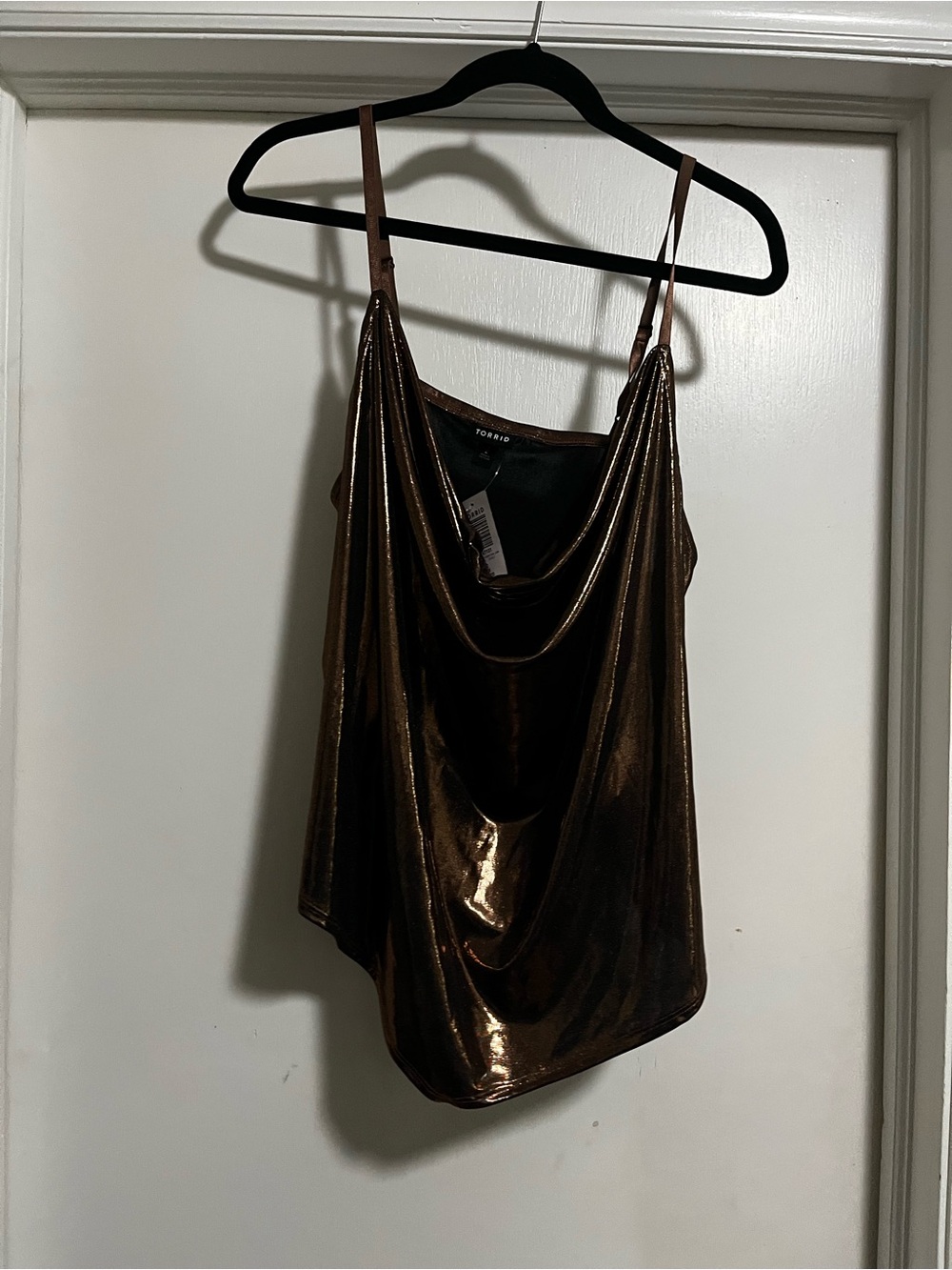 torrid Metallic Bronze Cowl Neck Camisole